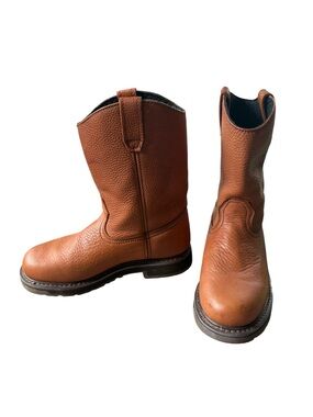 John Deere Leather Wellington Work Boots 9.5 Oil / Slip / Fire Resistant USA